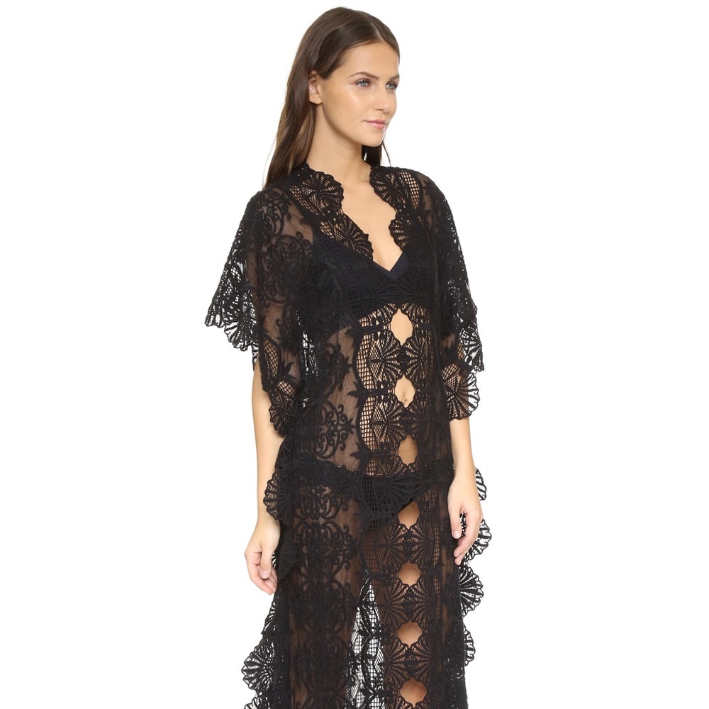 Nightcap Black Lace Crochet Swim Coverup